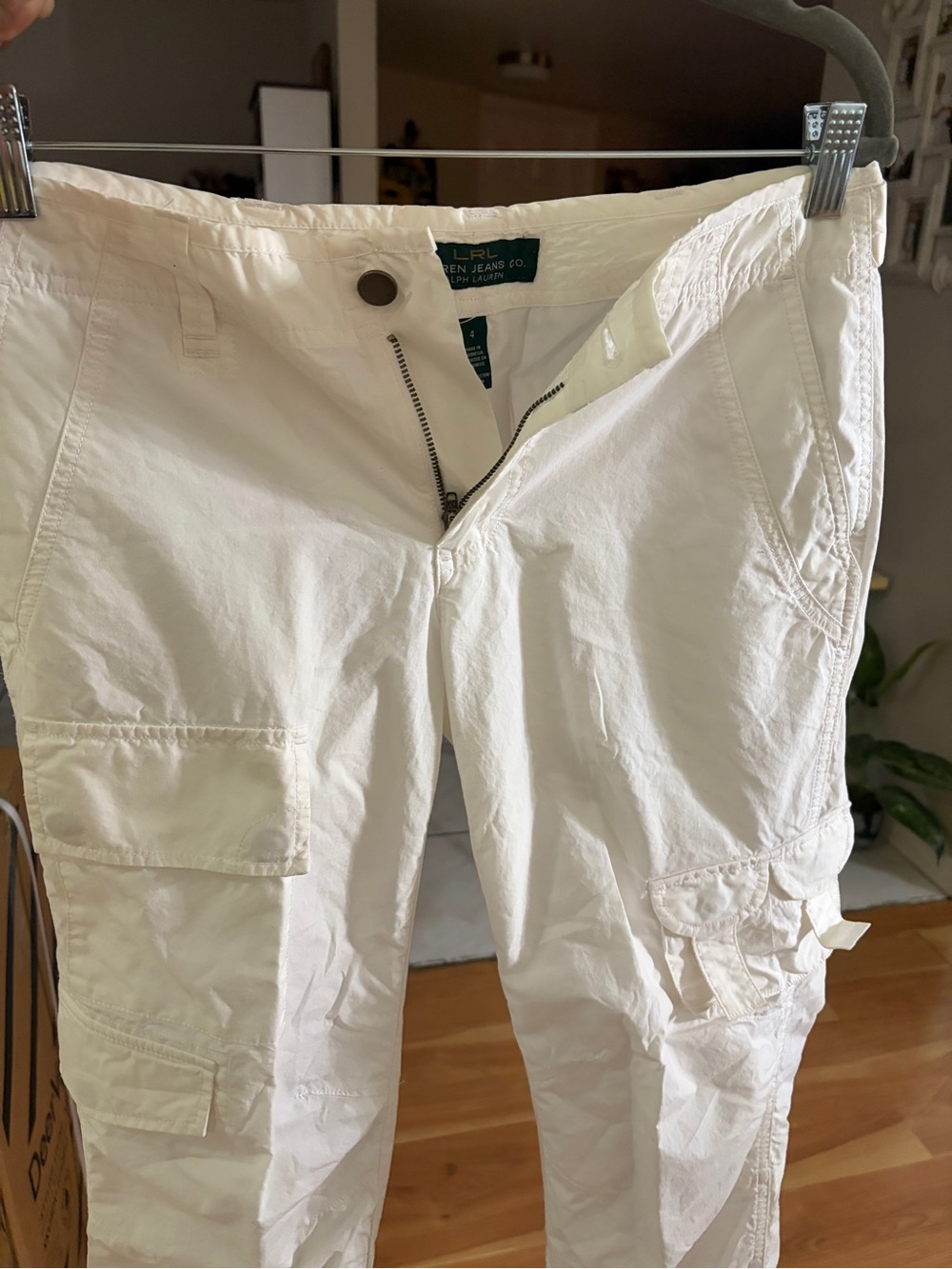 Straight Leg Cargo Pants - Cream - Picture 6 of 8